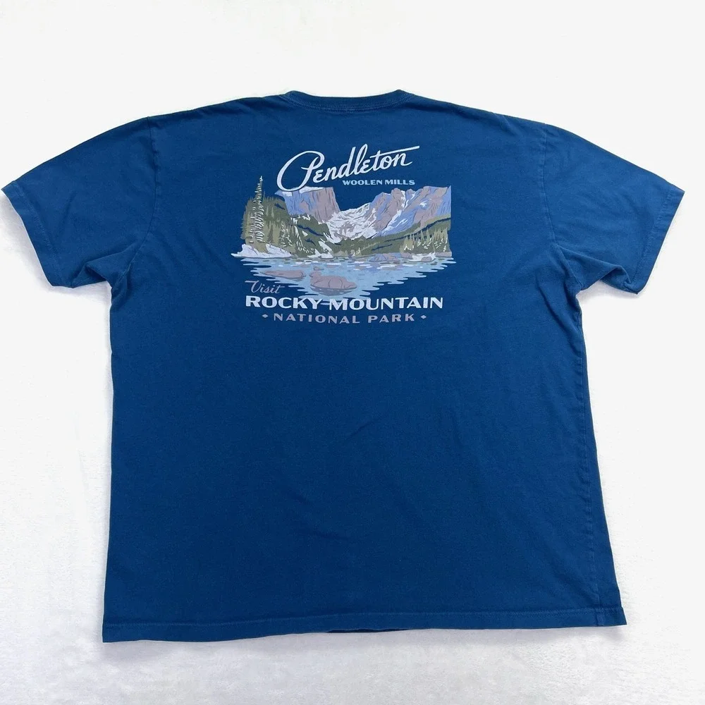 Pendleton Rocky Mountain National Park T-Shirt Mens XXL Blue Graphic Cotton Tee - Picture 4 of 7